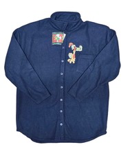 VINTAGE Embroidered Garfield &amp; Odie Fleece Button Down Jacket, Womens La... - £73.56 GBP