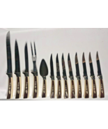 Regent Sheffield English Stainless Steel 19 Piece Knife Set Brown Leaf H... - $19.79