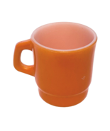 Anchor Hocking Fire King Orange Stackable Vintage Coffee Mug D Handle Mi... - $14.73