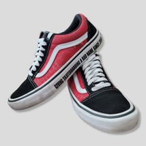 RARE Vans Old Skool Red/Black/White Spellout Sneakers - Men&#39;s Size 7 - £31.03 GBP