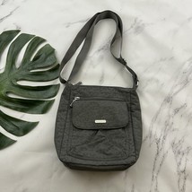 Baggallini Cross Body Purse Bag Gray Subtle Leopard Print Nylon Travel - $33.65