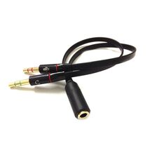 2Pcs 3.5mm Female to Dual 3.5mm Male Headphone Mic Audio Y Splitter Cabl... - $7.55