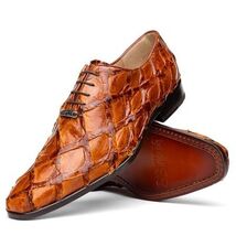 Olivieri Leather Dress Shoes Oxford Lace Up Cognac image 2