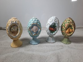 Set 4 Avon Season’s Treasures Porcelain Egg Collection Seashells of Summer 1994 - £14.04 GBP