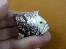 Y-FIS-TR-35) Little Tropical White Red Fish Gemstone Soapstone Figurine Aquarium - £6.63 GBP