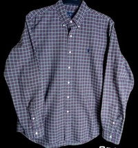Ralph Lauren Men&#39;s Shirt Size L Purple/Green Plaid Button Down 100% Cotton - £17.20 GBP