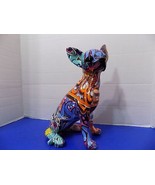 Graffiti Art Chihuahua Statue Figurine Dog Color Modern Art Home Decor 002 - £41.68 GBP