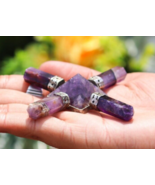 Amethyst Stone 4Pt Energy Generator Pyramid Crystal Healing Gemstone - $44.54