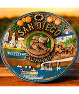 Vtg 1960’s SAN DIEGO Ceramic Relief Souvenir Wall Plaque Hand Painted Japan - $682.94 MXN