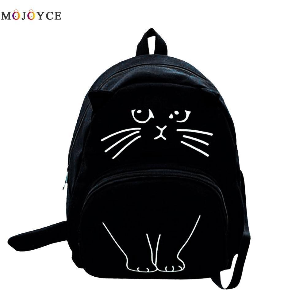Primary image for Lovely Cat Printing Backpack Women Canvas School Backpack For Teenagers