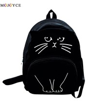 Lovely Cat Printing Backpack Women Canvas School Backpack For Teenagers - £23.98 GBP