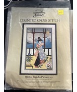Something Special Counted Cross Stitch WINTER GEISHA PICTURE 11&quot; x 18&quot; 5... - €14,46 EUR