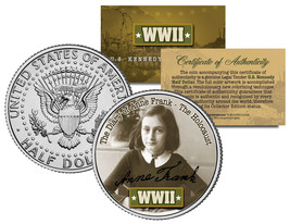World War Ii Anne Frank Colorized Jfk Half Dollar Us Coin The Holocaust Diary Of - £6.82 GBP