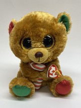 Ty Beanie Boos Bella - Bear w/Candy Cane - 6&quot; - Glitter Eyes - Brand New W Tags - £7.07 GBP