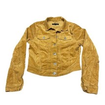 Love Tree Gold Mustard Yellow Corduroy Jacket Small Button Up Y2K Boho - £25.76 GBP