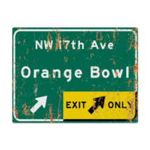 Retro Orange Bowl Miami Highway Metal Sign - £19.18 GBP+