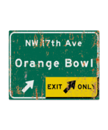 Retro Orange Bowl Miami Highway Metal Sign - $628.30 MXN+