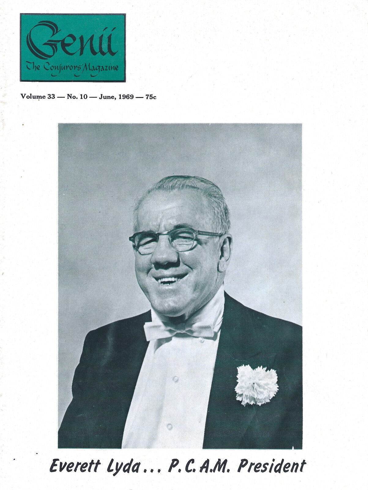 Genii The Conjurors&#39; Magazine June 1969  Vol. 33 No. 10 - $9.75