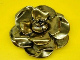 Flower Design Brass Tone Belt Buckle Women&#39;s Ladies Nice - £19.66 GBP