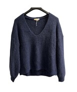 Boden Sweater Womens 6 Blue Wool Metallic Sparkle Balloon Sleeve Boxy Ov... - $635.80 MXN