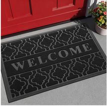 Stylish Low Profile Welcome Mat - Washable &amp; Waterproof 29.5x17 Black Do... - $27.67