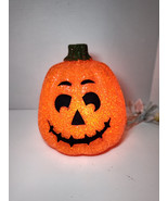 Vintage 90s Halloween Melted Popcorn Jack O Lantern Tested Works - $19.79