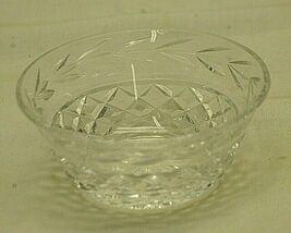 Clear Crystal Candy Nut Dish Diamond Waffle Pattern Unknown Maker - $9.89