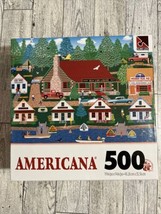 New Sure-Lox Americana “Old Log Lodge” 500 Piece Puzzle TCG Toys Sailboats Lake - $13.33