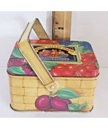 Spring Valley Farms Fresh Fruit Small Basket Shaped Metal Tin Empty - $6.92