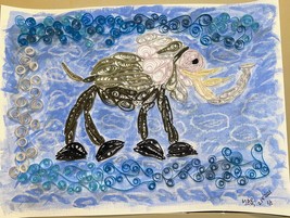Handcrafted Quilled Paper Art Elephant in the Sky Wall Paper Art - $25.00