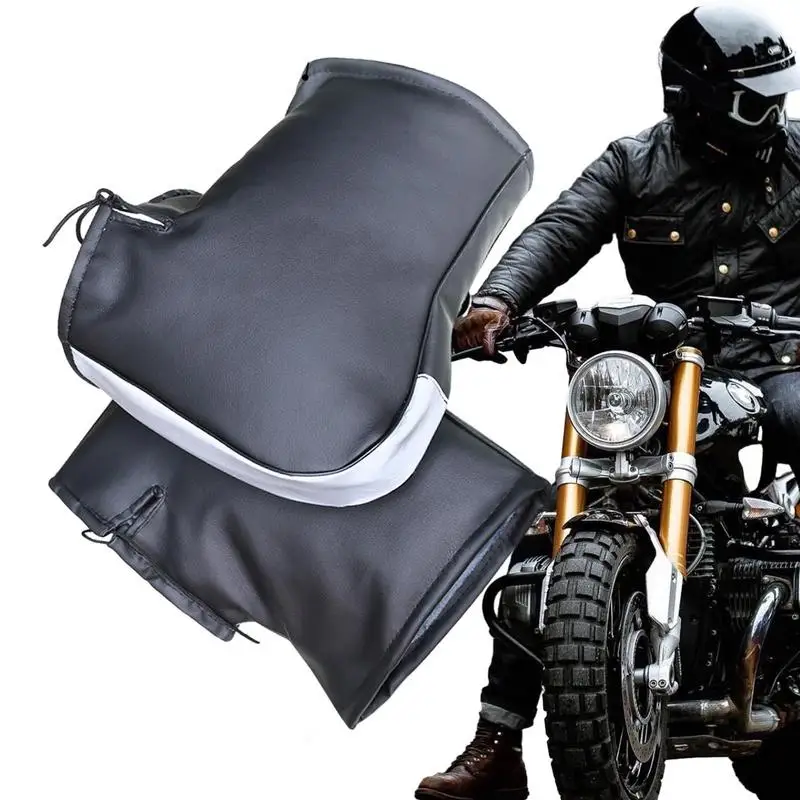 Motorcycle Handlebar Gloves Hand Protector Winter Windproof Thickened Warm - £16.77 GBP+