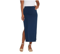 G.I.L.I. Regular Jetsetter Side Slit Maxi Skirt Dark Navy, Small, A306108 - £11.06 GBP