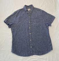 Gap Slim Fit Linen Short Sleeve Shirt Men’s XL Blue Lightweight Summer  - £15.22 GBP