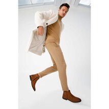 The Wellington Tan Handwoven Leather Men Boot with a Zipper Final Sale! image 13