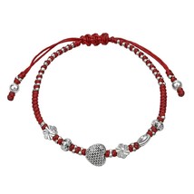 Vintage Style Heart Waxed Red Cotton Rope Handmade Bracelet - £11.70 GBP