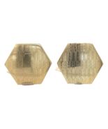 Pair of 14k Yellow Gold Hexagonal Men&#39;s Cufflinks with Wavy Engraving (J... - $509.44 CAD