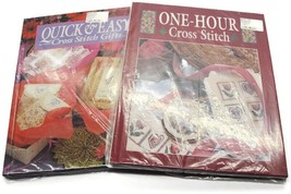 One-Hour Cross Stitch &amp; Quick Easy Cross Stitch Oxmoor House Hardcover Lot of 2 - £11.89 GBP