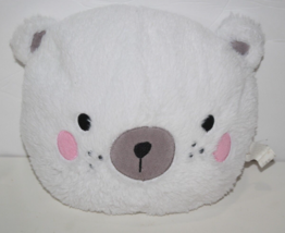 MGS Group Teddy Bear Pillow 8&quot; White Plush Soft Toy Stuffed Animal Sewn Eyes - £11.57 GBP