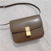 Fashion Genuine Leather Handbags Tofu Bag Box Bag 2020 Shoulder Messenger Flight - £170.59 GBP