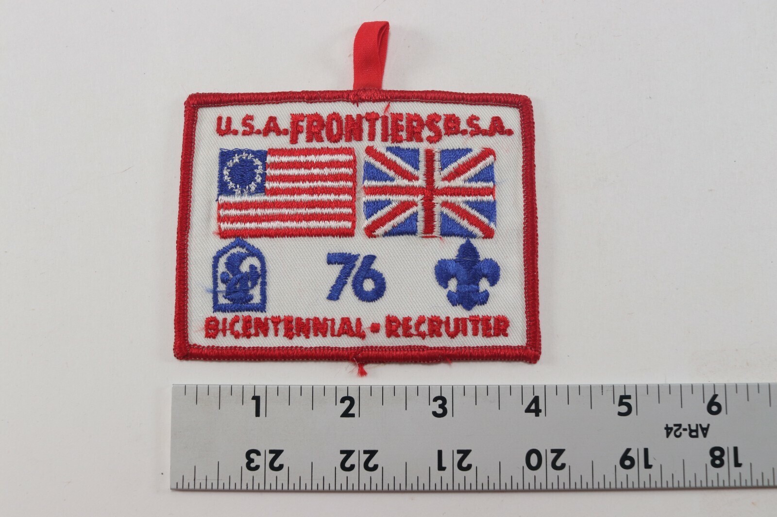 Vintage USA FRONTIERS 76 Bicentennial Recruiter Boy Scouts of America BSA Patch Item image 4