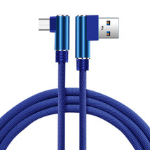 [Pack Of 2] Reiko 3.3FT Nylon Braided Material Micro USB 2.0 Data Cable In Blue - £16.15 GBP