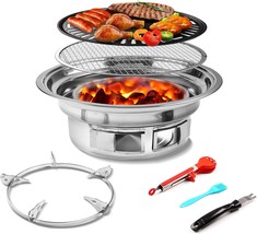 Shikha Korean Charcoal Grill, Portable Barbecue Grill Stainless, And Traveling. - £51.91 GBP