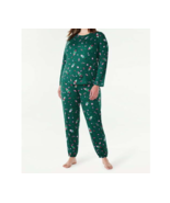 Joyspun Women’s Long Sleeve Tee &amp;Joggers 2-Pcs Pajama Set, Green Size L ... - £18.67 GBP