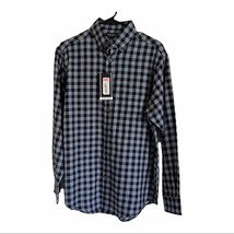 RoundTree &amp; Yorke Blue Checker Luxury Cotton Button Down Dress Shirt Size S - £23.46 GBP