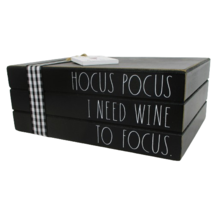 Rae Dunn Hocus Pocus I Need Wine To Focus Halloween Faux Book Stack Drink Up - £19.76 GBP