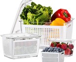 Fresh Container, 3Pack Produce Saver Container Bpa Free Fridge Organizer... - £54.28 GBP