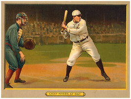 Decor Sport Poster. Baseball. Myers at Bat. Fine Home Graphic Art Design. 1436 - £13.49 GBP+