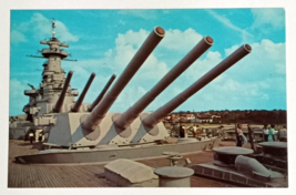 USS North Carolina Battleship Ship WW2 Big Guns Wilmington NC UNP Postca... - $5.99