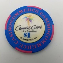 $1 Commerce Casino Chip - Commerce, California  - £2.32 GBP