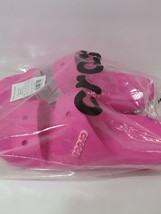 NWT Crocs 2 Strap Electric Pink Classic Slide Sandals Woman&#39;s Sz 14 M12/W14 - £19.12 GBP